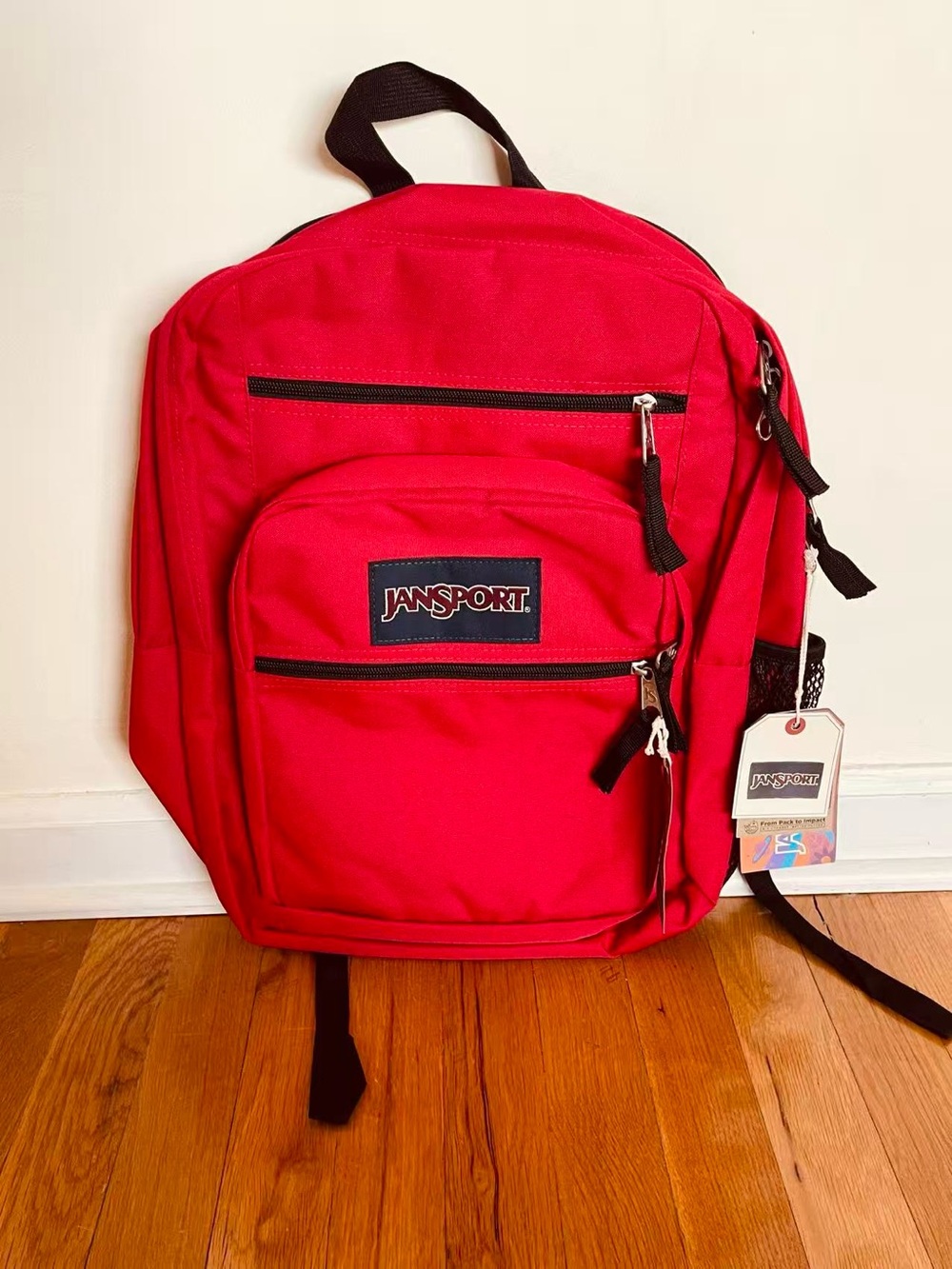 (NEW) Jansport Bright Red Everyday Backpack with Front Pocket